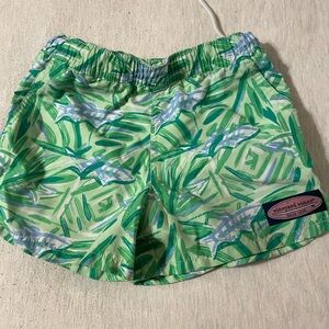 Vineyard Vines Green and Blue Kids Swim Trunks